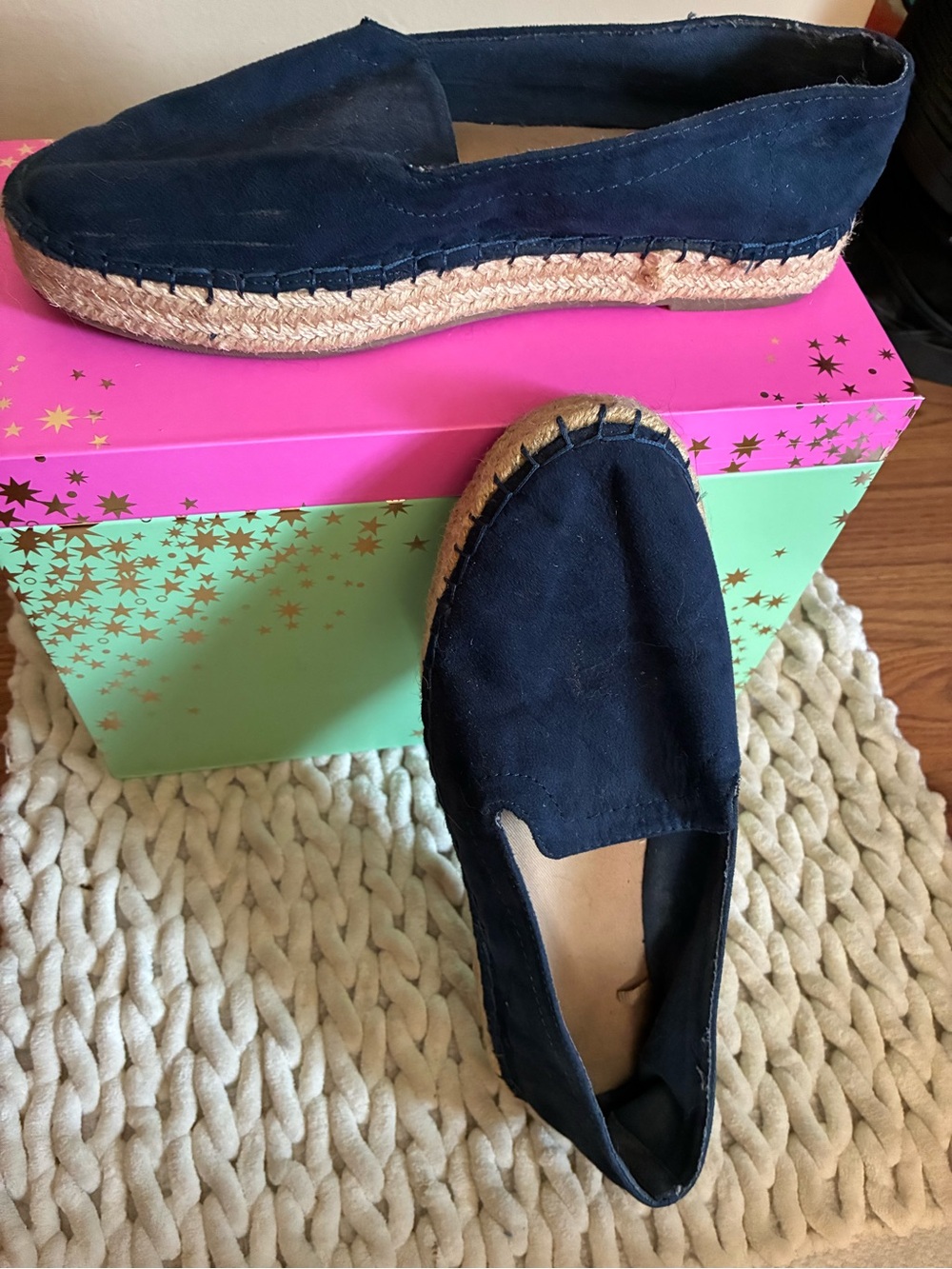 Women’s Navy Espadrille Slip-On Shoes - Casual Summer Comfort